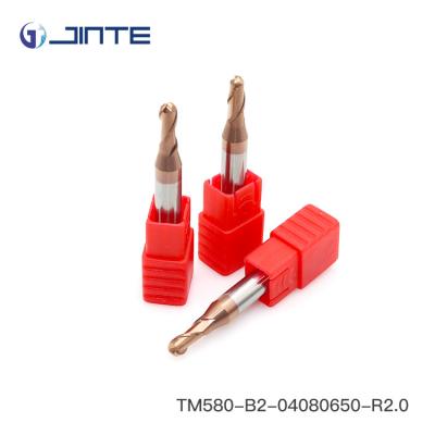 China Radius 4*50mm HRC58 Carbide Ball Nose End Mill CNC Milling Bits Alcrsin Coating for sale