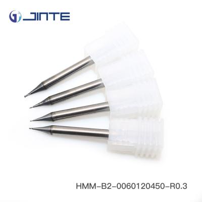 China CNC HRC55 Solid Carbide Ball End Mill Cutter Micro Diameter 2 Flutes for sale