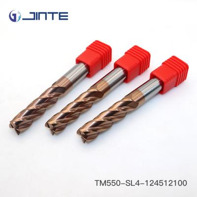 China Dia12*100 CNC Milling Cutter Solid Carbide Square End Mill 4 Flute Long Life for sale