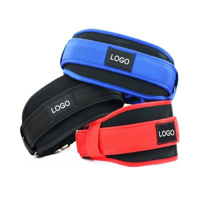 China Logo Custom Nylon Weightlifting Belt Nylon For Waist Suppport Crossfit Squat Training for sale