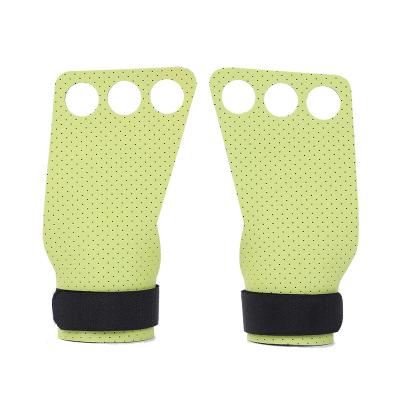 China Custom Logo Crossfit Synthetic Fiber Gym Hand Grips With New Breathable Material For Bars Kettlebells Weightlifting Pull Ups for sale