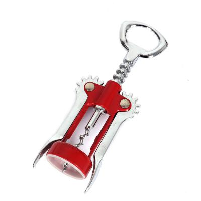 China Wholesale Portable Corkscrews Stocked Red Wine Opener Wing Type Waiter Metal Wine Corkscrew Handle Bottle Openers for sale