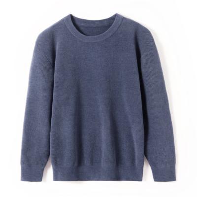 China Men's Cotton Velvet Sweater Men's Plain Round Neck Sweater Anti-Shrink for sale