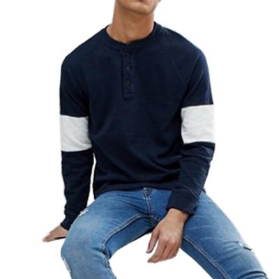 China Anti-wrinkle Cotton French Terry Sweater OEM Print Logo Two Tone Premium Fashionable Street Wear Mens Sweatshirts for sale