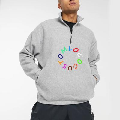 China Anti-wrinkle fashion design men's cotton pullover quarter zipper sweatshirt custom 100% logo plus size sweatshirts for men for sale