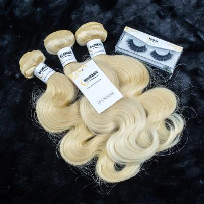 China Silky Straight 613 Blonde Hair Bundles With Lace Closure , Russian Virgin Blonde Hair Bundle for sale