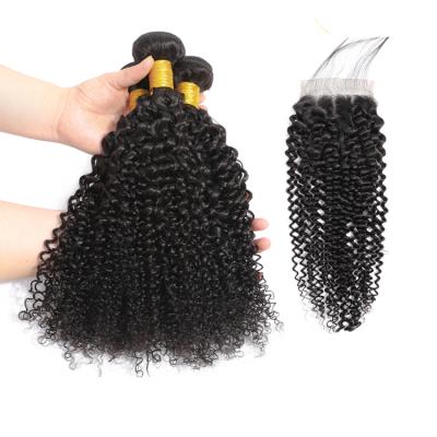 China Silky Straight Wave Kinky Curls with Closure, Round Side Part Lace Closure, Lima Peruvian Peruvian Hair for sale