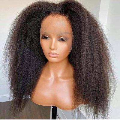 China Wholesale Deep Wave Hair Transparent Kinki Lace Closure Wig Straight for sale