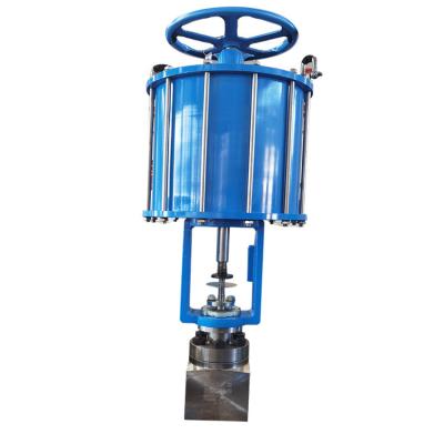 China Central Angle Flow Direction Pneumatic Actuator Boiler Feedpump Recirculation Valve With Reducer for sale