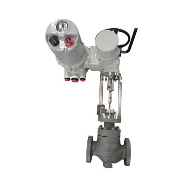 China Extended Power Plant Cowl Globe Control Valve With Chinese Electric Actuator for sale