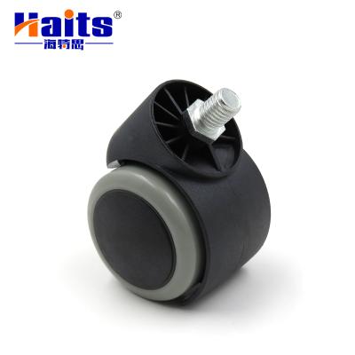 China Modern Caster Wheels 50mm Diameter Swivel Stem PU Black Wheel Furniture Hardware Accessories for sale