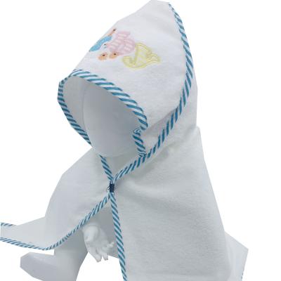 China PORTABLE Cotton Terry Toweling with Letter Embroidery Design Hooded Baby Towel for sale