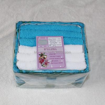 China Six Cotton Disposable Towels Put In Basket Two Colors Towel Gift Basket To Promotion for sale