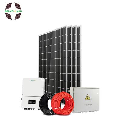 China Home Use 5kw 220v Complete Free Power Generator 5000w On Grid System Kit Solar Panel Solar Power System for sale