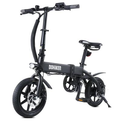 China Aluminum Alloy EU Warehouse DOHIKER KSB14 Folding Electric Bike 250W 36V 10AH 25km/h Moped City E-bike with 14inch for sale