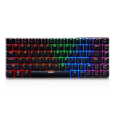 China Game play partner! Ajazz AK33RGB Durable Anti-ghosting Ergonomic Mechanical Keyboard RGB 82keys Backlight Switch Blue - Black for sale