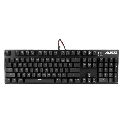 China Ergonomic Ajazz ROBOCOP Wired Mechanical Gaming Keyboard Orange Light Up Black Backit 104 USB Swithch Classic Layout - Black for sale