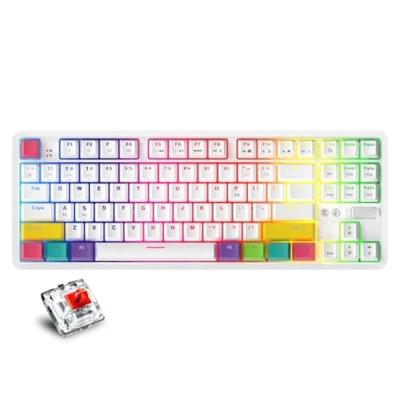 China AJAZZ Wireless K870T BT Wired Mechanical Keyboard RGB 87 Keys Dual Mode Gaming Keyboard for sale