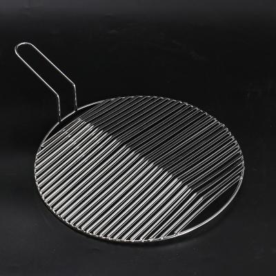 China Disposable Stainless Steel Round Korean Style Rib Notches Stainless Steel Round BBQ Grill Net Net Wholesale for sale