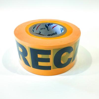 China Resist Moisture Hot Sale Customize PE Signal Barrier Warning Device Antistatic Precaution Printed Warning Packing Tape for sale