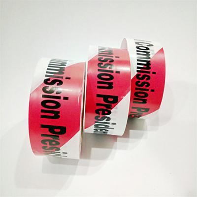 China Resist Moisture Chinese Factory Hot Sale To Customize Red And White Printing Logo Barricade Tape for sale