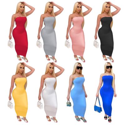 China New Summer Anti-static Plus Size Women's Dresses Women Solid Casual Dress Bodycon Backless Dress for sale