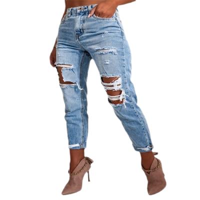 China Other Autumn Winter Women's Jeans New Street Casual Cool Water Washed Hole Jeans for sale