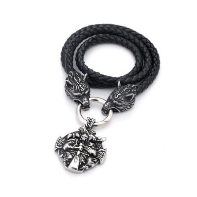 China Viking Odin Necklace Viking Leather Necklace from Viking Jewelrox Viking Jewelry Genuine for sale