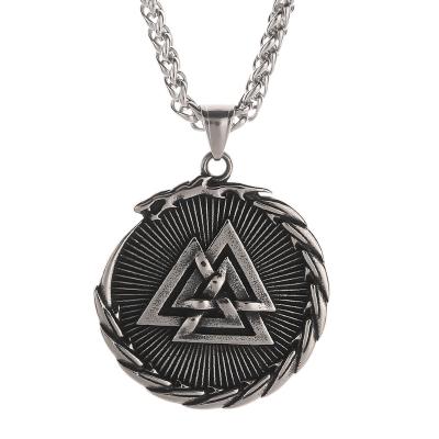 China Viking Jewelrox Viking Jewelry Stainless Viking Valknut Necklace Viking Necklace in steel for sale