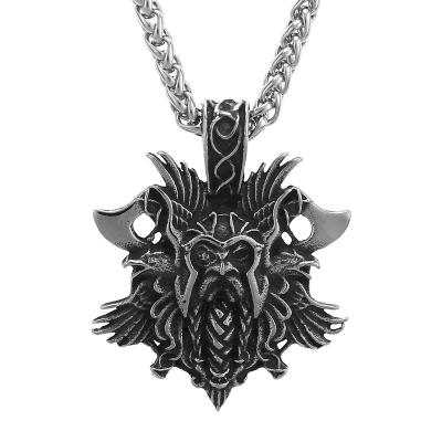 China Viking Jewelrox Viking Jewelry Stainless Viking Odin Necklace Viking Necklace in steel for sale