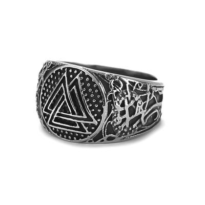 China Viking Viking Jewelry Stainless Steel Viking Valknut Ring Norse Jewelry Viking Ring for sale