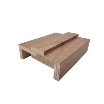 China Walnut Veneer Door Frame Jamb Architrave Modern High Quality Prefinished Natural Prefinished Furniture Hotel Apartment for sale