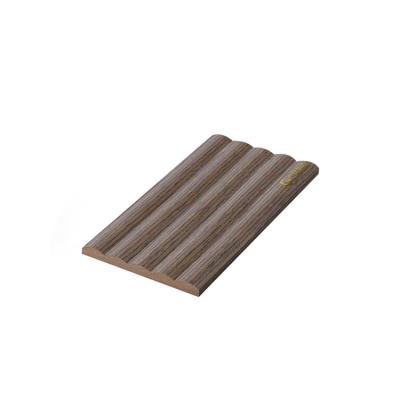 China Eco-friendly Wainscoting Design Wainscoting Wall Cladding Wave Modern Embossed Ceiling Decorative Walnut Wood Panel Sheet for sale