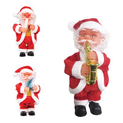 China Christamas Decoration 17CM*8CM Size Red Robe Holding Santa Claus Doll Home Ornaments Holiday Christmas Gifts Santa Claus Toy for sale