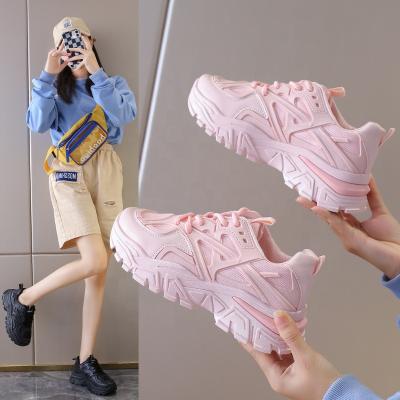 China 2021 Fashion Trend New Autumn Shoes Lace-Up Women's Chunky Sneakers Vulcanize Shoes Women's Ladies Casual Shoes Jinbeile for sale