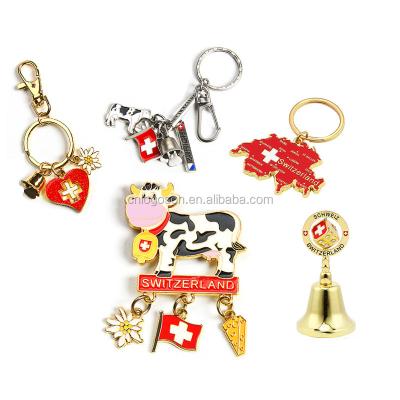 China Swiss Souvenir OEM/ODM Metal Enamel Custom Shiny Gold Tourism Souvenir Items Swiss Souvenir for sale