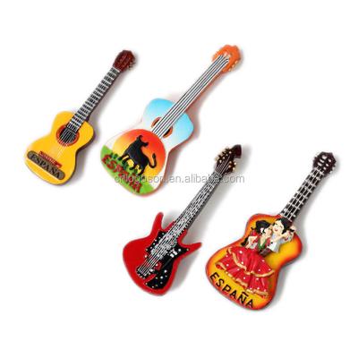 China Folk Art Fridge Magnet Tourist Souvenir Decorations Guitar Polyresin for sale