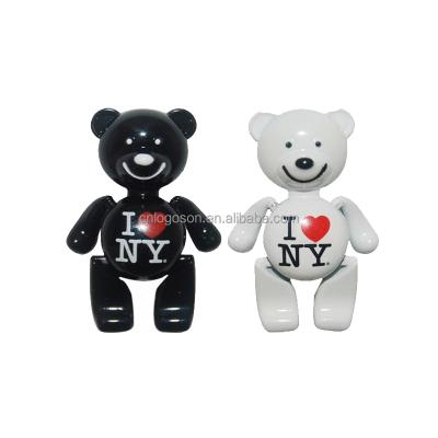 China Cute Moving Animal Support Logo Printing Bear Magnets Custom 3D Metal Bear Moving Magnet Cartoon Bear Magnet Keychain for sale