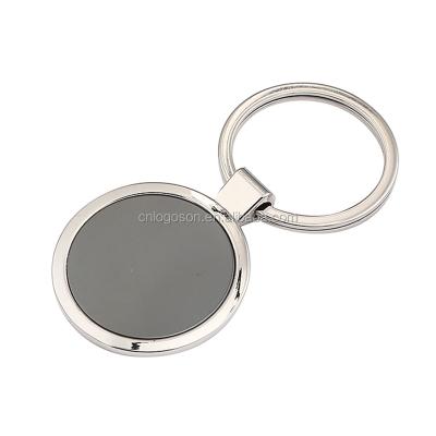 China Eco-friendly custom chain/logo design round shape metal name sublimation mute key chain for sale