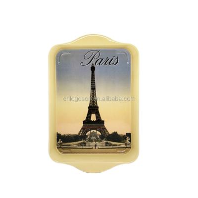 China Best Selling Paris Metal Logo Iron Tray Plate Custom Logo Plate Europe Eiffel Tower Souvenir for sale