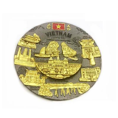 China Hot Selling Custom Europe Vietnam Metal Souvenir Dish for sale