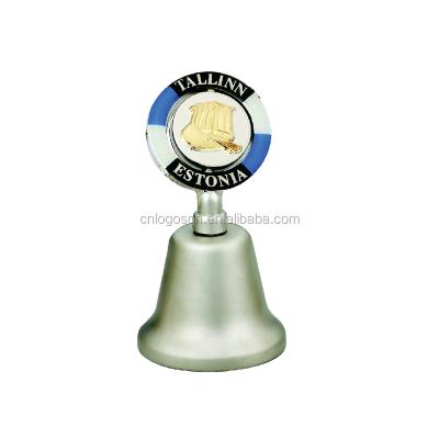 China Custom Engraved Europe Estonia Tallinn Souvenir Dinner Bell Enamel Logo Dinner Bell Spinner for sale