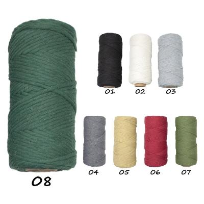 China Colorful Macrame 4mm Macrame Cotton Rope Single Twisted Tie 100 M for sale