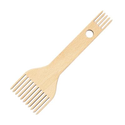 China Polishing Wooden Weaving Comb with Two Size Tool Weaving Attachments for sale