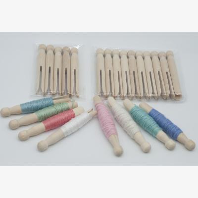 China 10 PCs Wood Dresser Peg Doll Pins for Yarn Organizer for sale