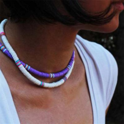 China FASHIONABLE Charm Necklace Choker Necklace Multicolor Soft Ceramic Bohemian Beach Summer Jewelry Bohemian Necklace for sale