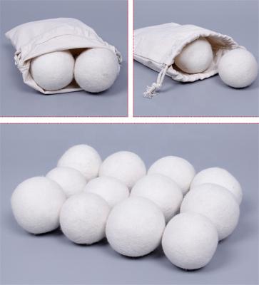 China 2021 Best Selling Amazon 6 Pack XL 100% Pure Organic Wool Dryer Cleaning Ball With Cotton Bag Packing for sale