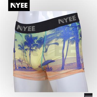 China 2018 Fashion 3inch Men's Boxer Trunks Sporty Stretchy Breathable Polyester 3D Printing Men And Boy Sizes for sale