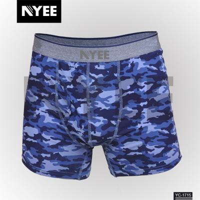 China 2018 OEM breathable mens underwear manufacturers in china 100% cotton mens underwear with camouflage prints and jacquard elastic waistband for sale