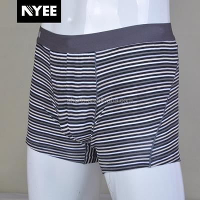 China 2018 Hot Selling Soft Stripe Custom Wholesale Custom Men's Underwear Breathable Boxer Briefs 95% Cotton 5% Elastane for sale